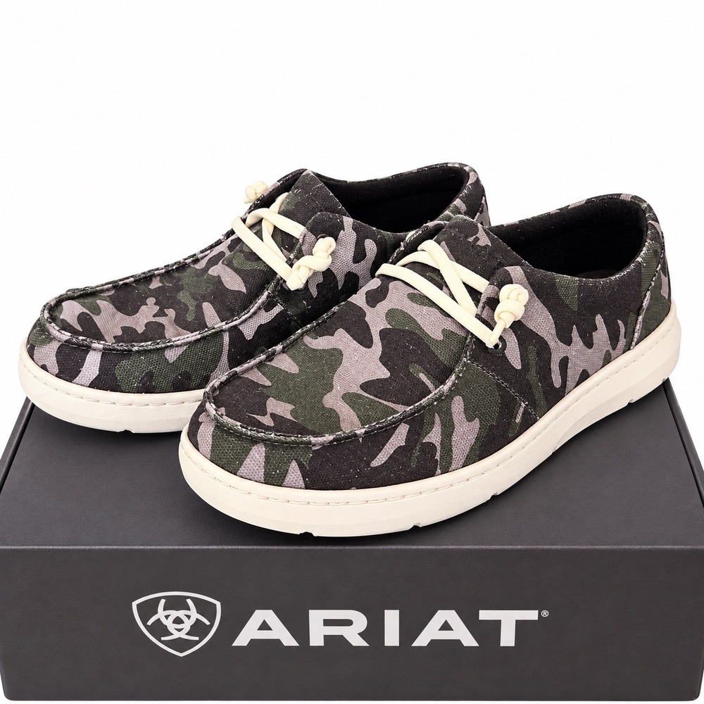 Ariat Hilo Women 10 Camo Print Canvas Slip On Shoes EUC